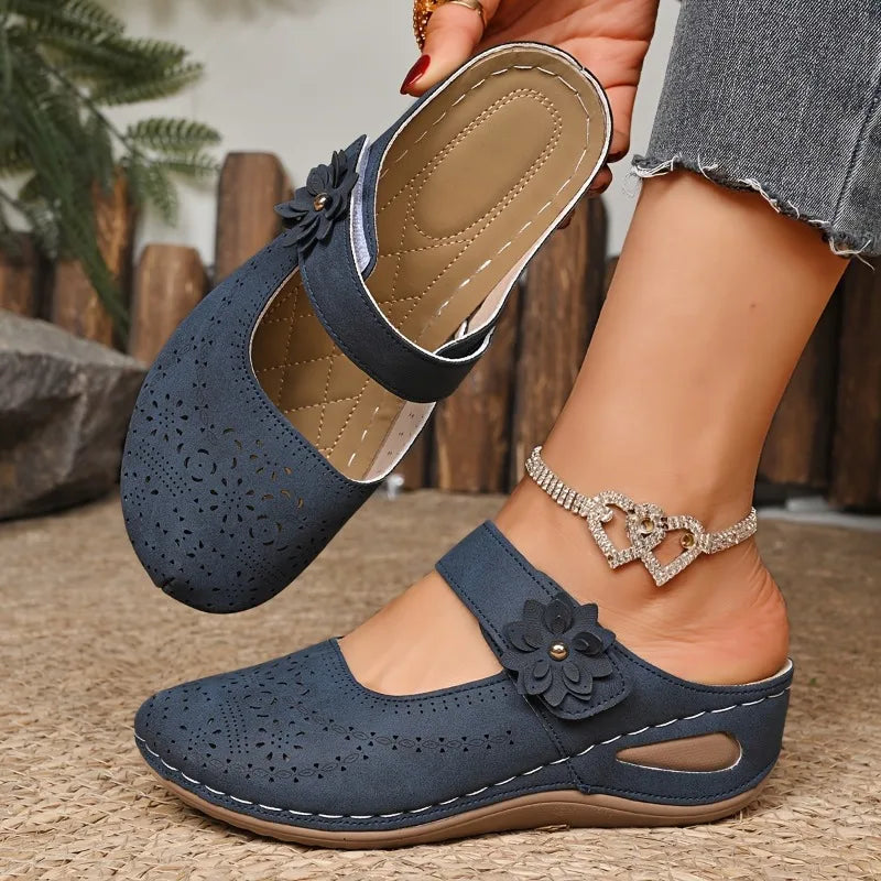 Damen Slip-On Keilsandaletten Weiß 7