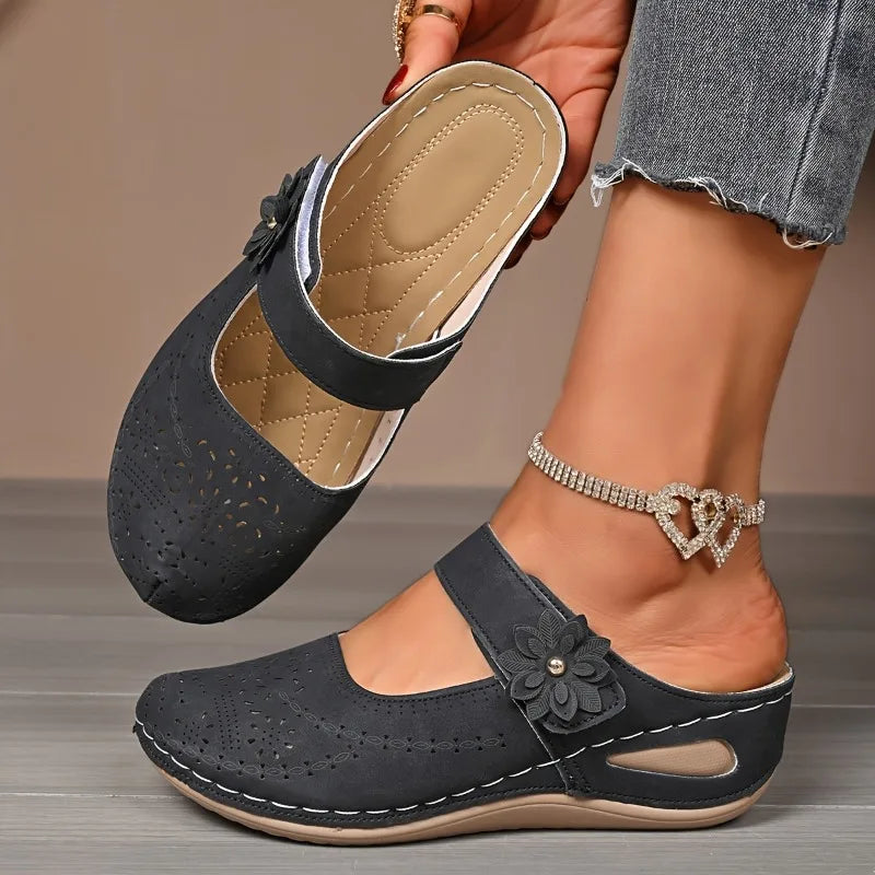 Damen Slip-On Keilsandaletten Weiß 8