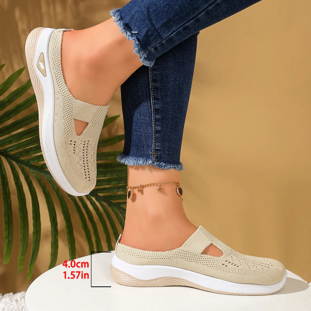 Damen Slip-On Mesh Mule Sneakers mit atmungsaktivem Design und gepolsterter Sohle. 10