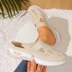 Damen Slip-On Mesh Mules Weiß 9