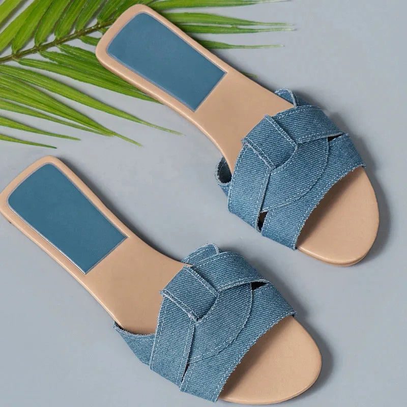 Damen Slip-On Sandalen Mehrfarbig 4