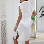 Damen Strandüberwurf Weiß, leicht und elegant 3