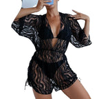 Damen Strandüberwurf Weiß 5