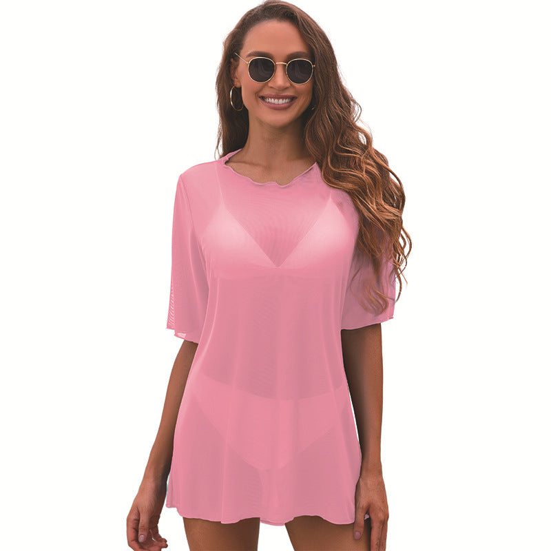 Damen Strandcoverup Weiß 10