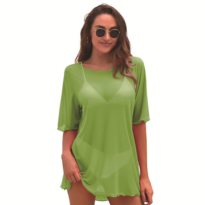 Damen Strandcoverup Weiß 12