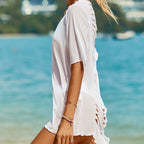 Damen Strandcoverup Weiß 2