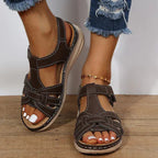 Damen Komfort Sandalen Braun 2