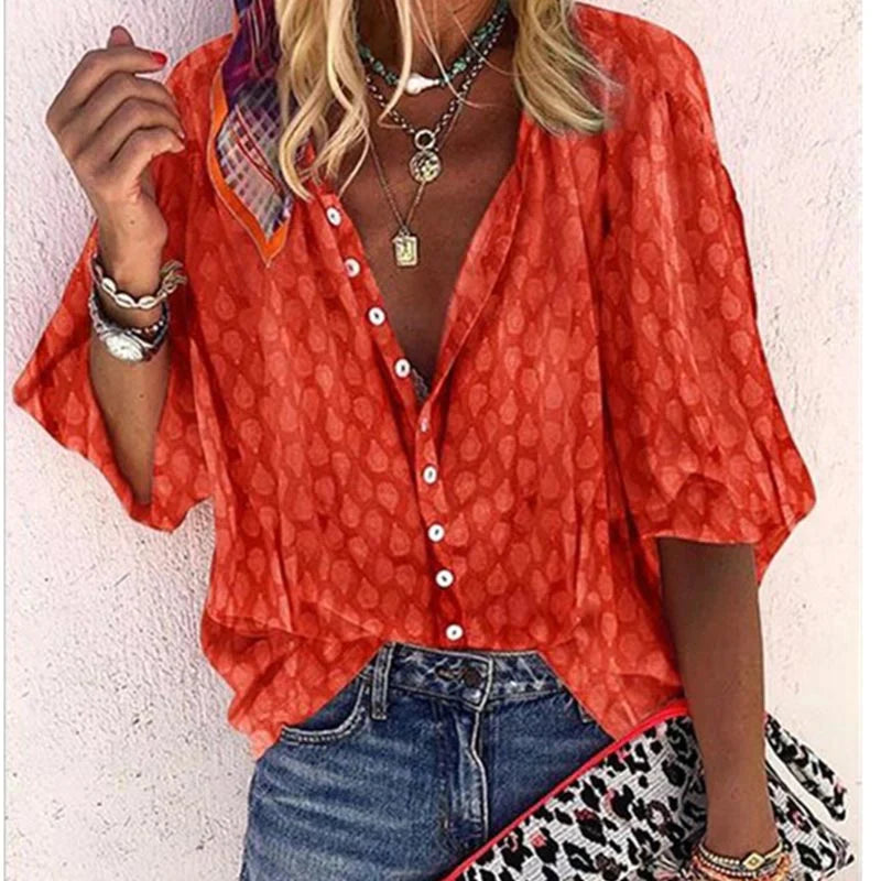 Elegante Sommerbluse Blau für Damen 5