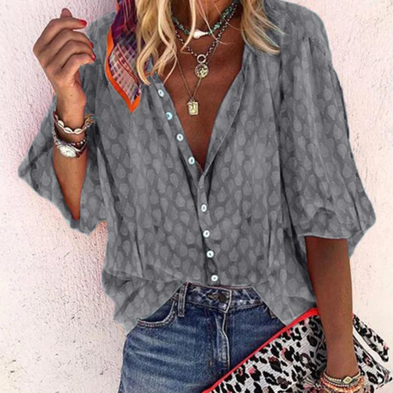 Elegante Sommerbluse Blau für Damen 6