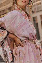 Kimono Orange mit floralem Print, ideal für Freizeit und Entspannung 6