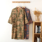 Herren-Kimono-Bademantel in Blau und Grün