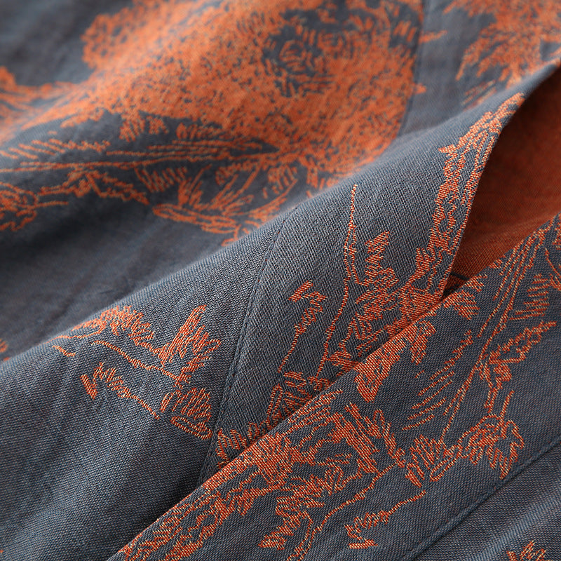 Herren-Kimono-Bademantel in Blau und Grün 10