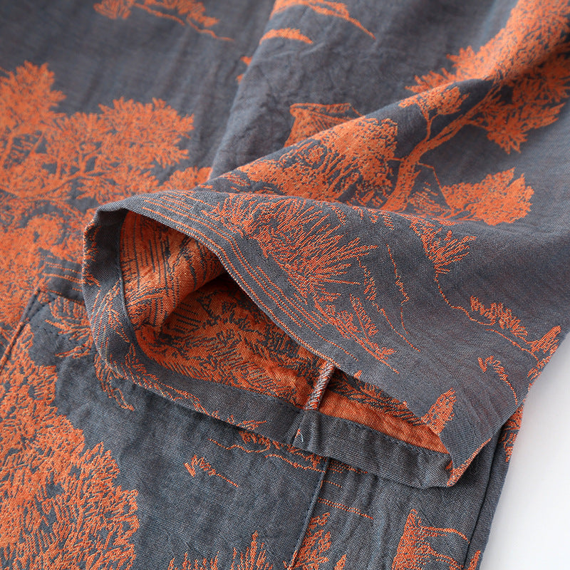 Herren-Kimono-Bademantel in Blau und Grün 8