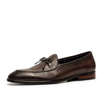 Herren Leder Slipper mit elegantem Schleifen Detail 2