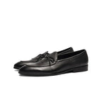 Herren Leder Slipper mit elegantem Schleifen Detail 3