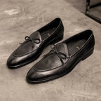 Herren Leder Slipper mit elegantem Schleifen Detail 9