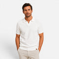 Herren Strickpolo Weiß