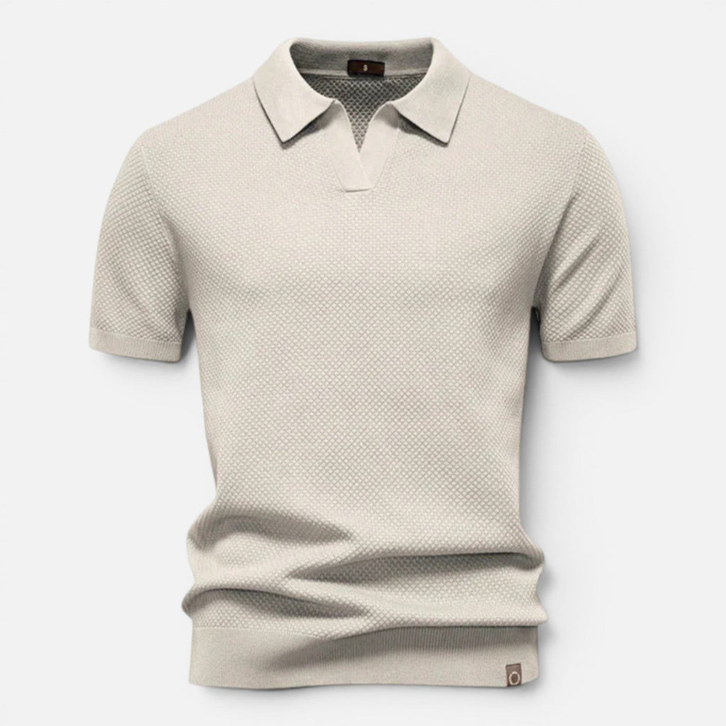 Herren Strickpolo Weiß 11