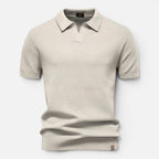 Herren Strickpolo Weiß 11