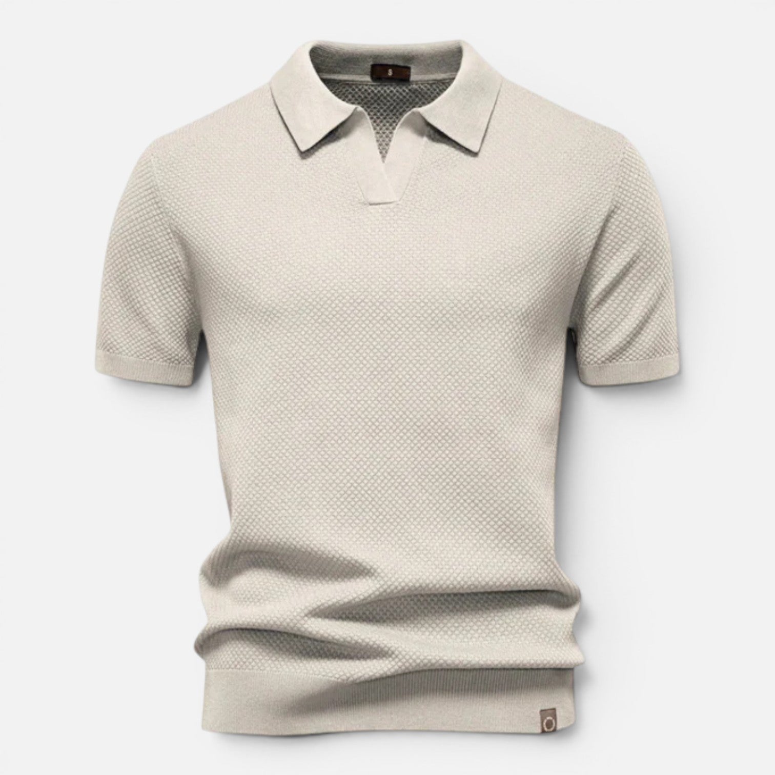 Herren Strickpolo Weiß 11
