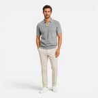 Herren Strickpolo Weiß 2