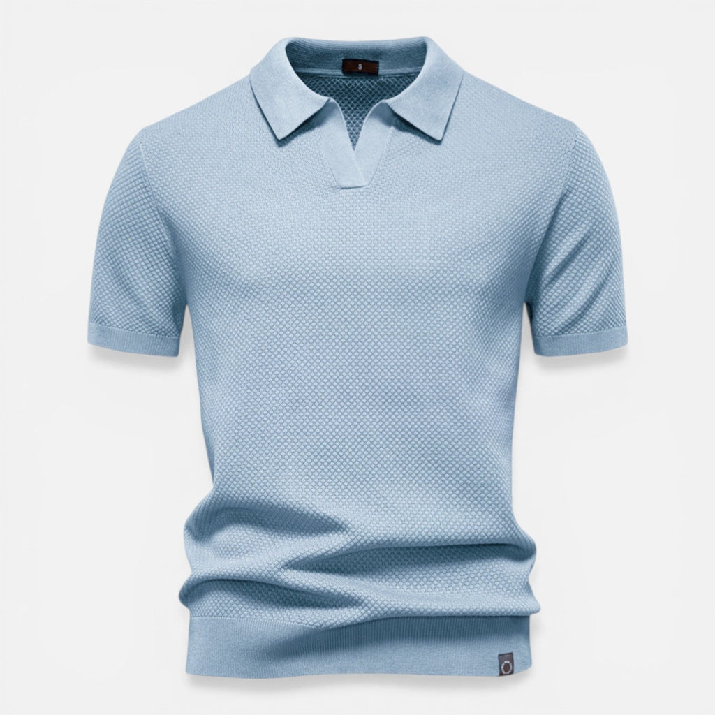 Herren Strickpolo Weiß 7