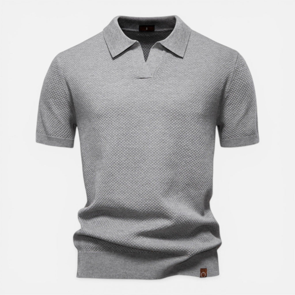 Herren Strickpolo Weiß 9