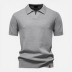 Herren Strickpolo Weiß 9