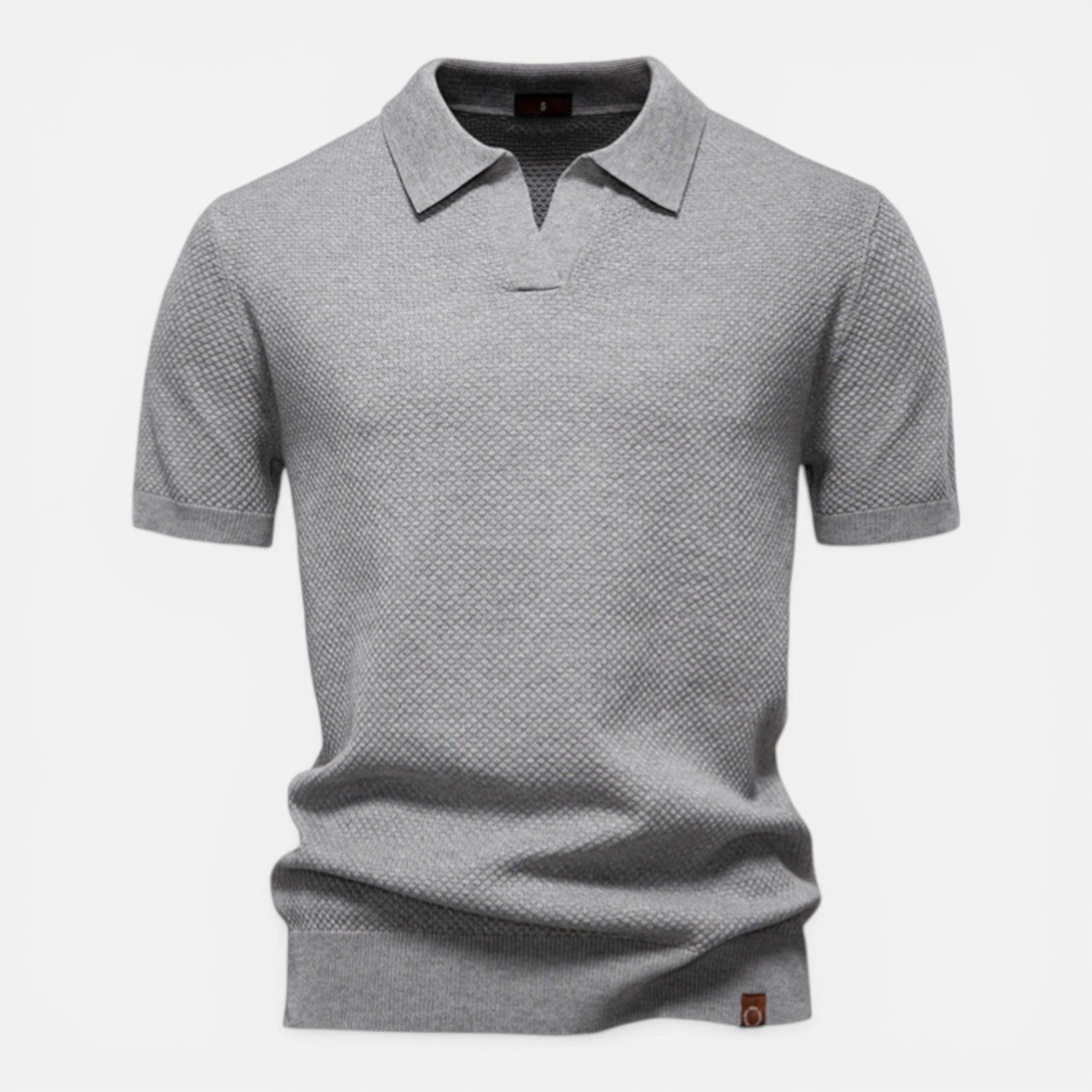 Herren Strickpolo Weiß 9