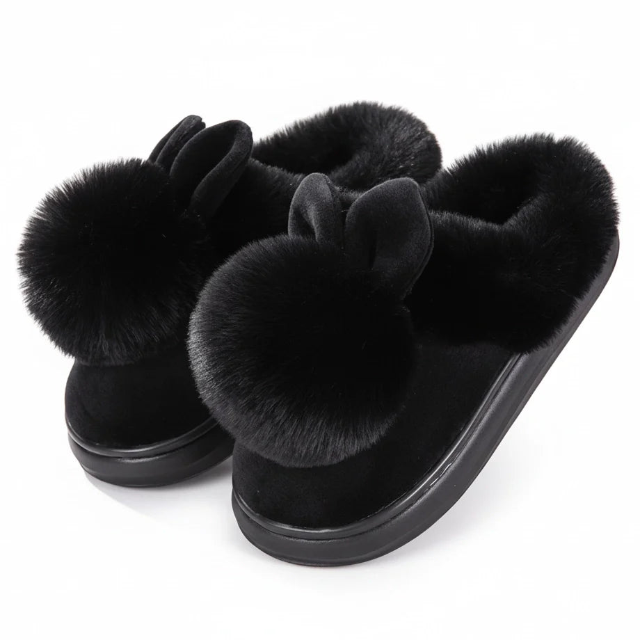 Kuschelige Hasenpantoffeln in Lila für Damen 12