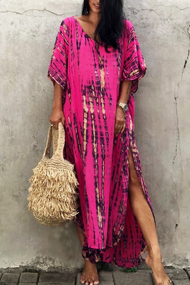Lässiges Maxikleid mit Batikmuster, Mehrfarbig 10