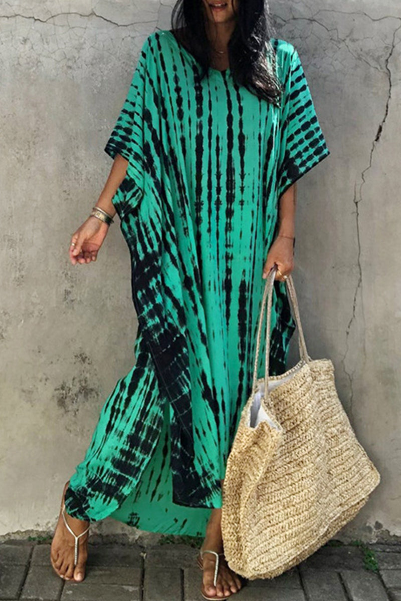 Lässiges Maxikleid mit Batikmuster, Mehrfarbig 12
