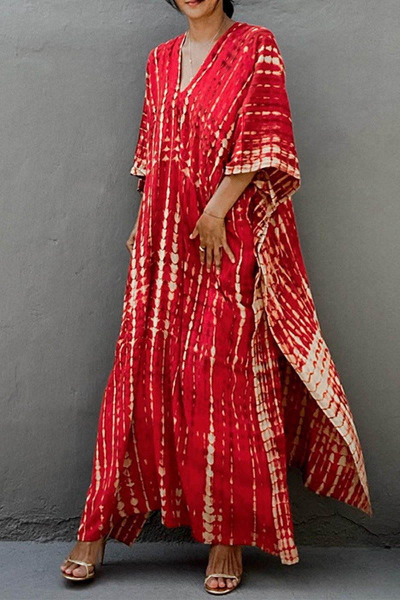 Lässiges Maxikleid mit Batikmuster, Mehrfarbig 13
