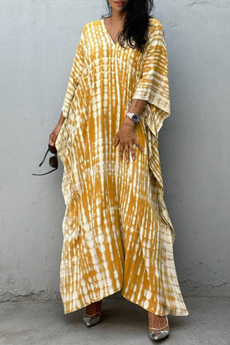 Lässiges Maxikleid mit Batikmuster, Mehrfarbig 14