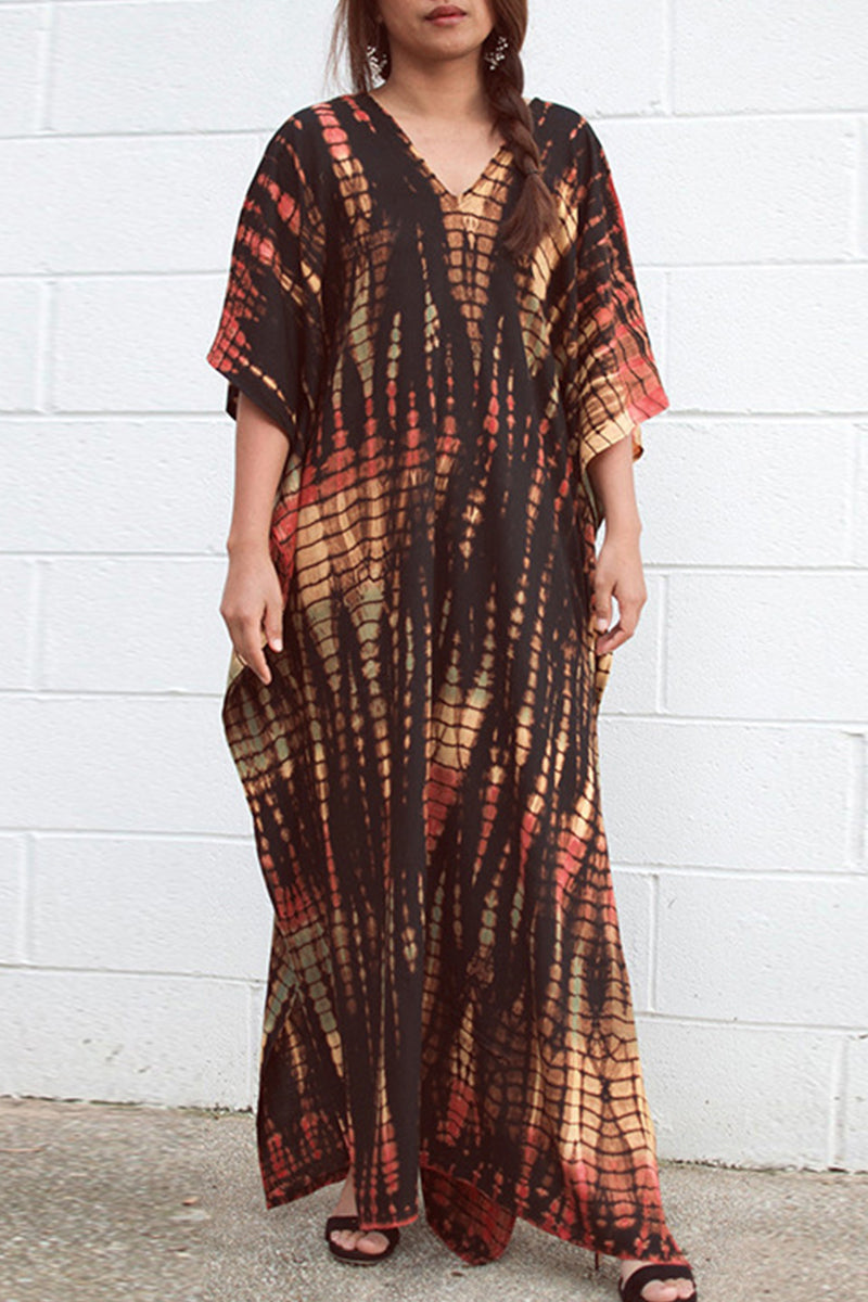 Lässiges Maxikleid mit Batikmuster, Mehrfarbig 16