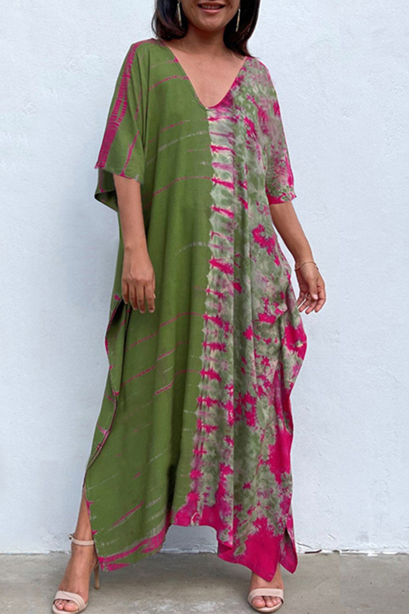 Lässiges Maxikleid mit Batikmuster, Mehrfarbig 18