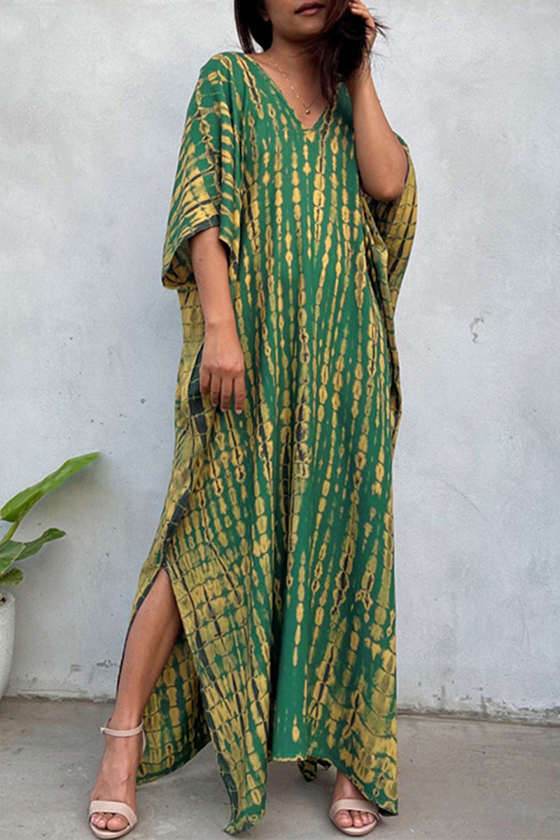 Lässiges Maxikleid mit Batikmuster, Mehrfarbig 19