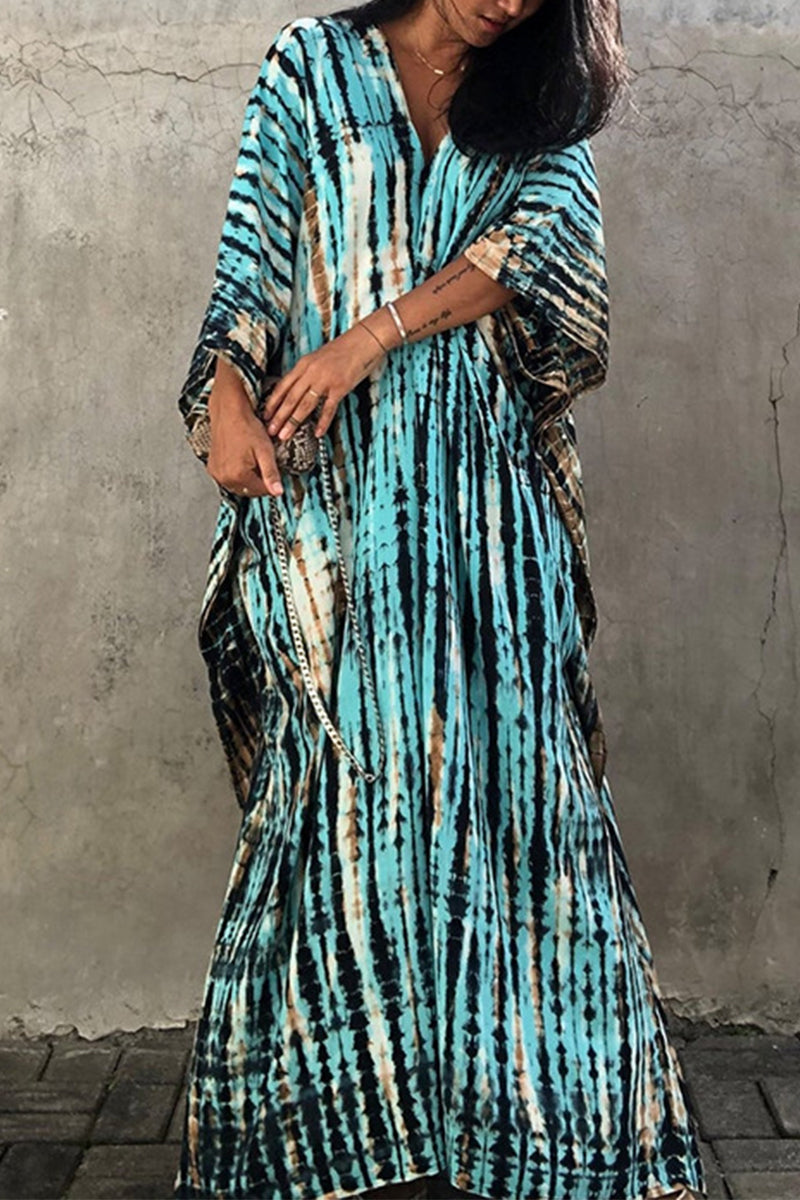 Lässiges Maxikleid mit Batikmuster, Mehrfarbig 2