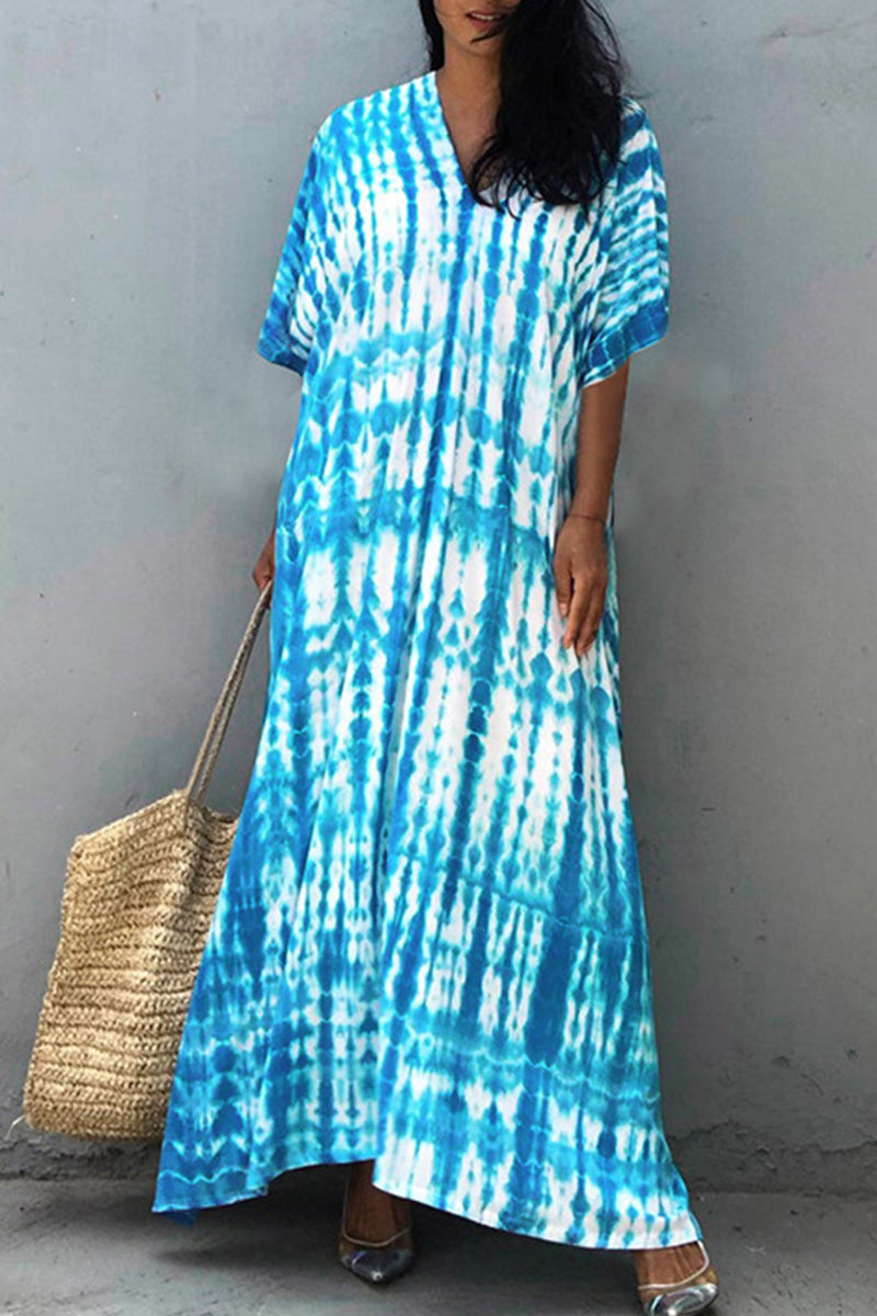 Lässiges Maxikleid mit Batikmuster, Mehrfarbig 20