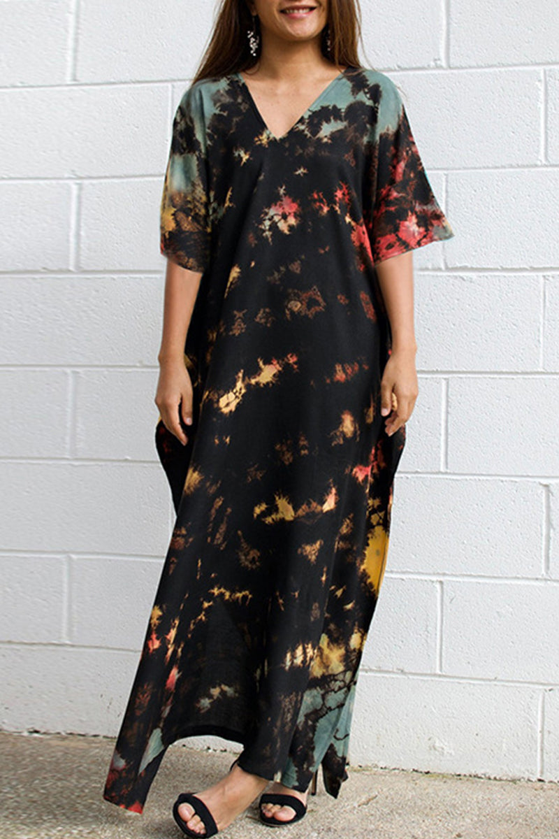 Lässiges Maxikleid mit Batikmuster, Mehrfarbig 21