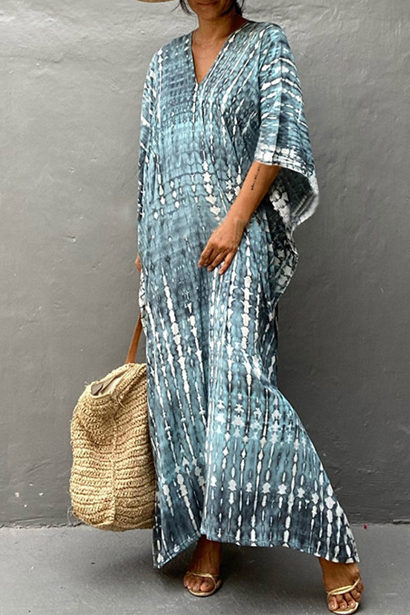 Lässiges Maxikleid mit Batikmuster, Mehrfarbig 23