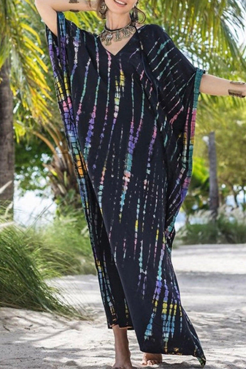 Lässiges Maxikleid mit Batikmuster, Mehrfarbig 26
