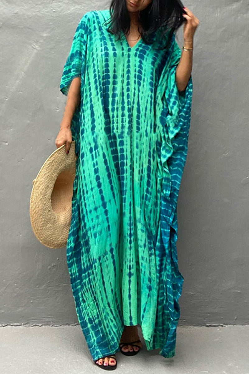 Lässiges Maxikleid mit Batikmuster, Mehrfarbig 27