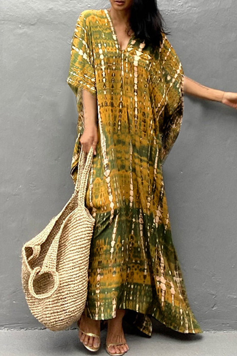 Lässiges Maxikleid mit Batikmuster, Mehrfarbig 29