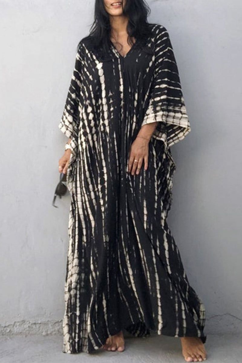 Lässiges Maxikleid mit Batikmuster, Mehrfarbig 5