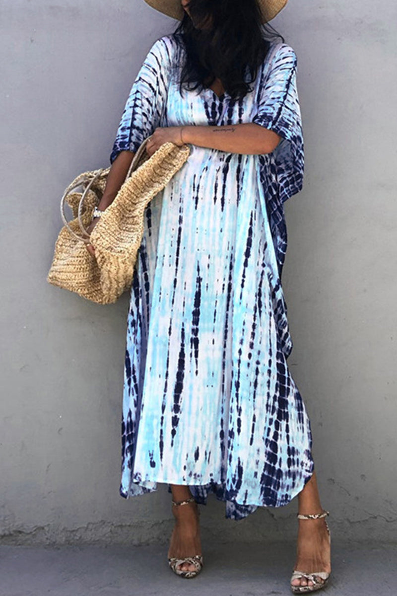 Lässiges Maxikleid mit Batikmuster, Mehrfarbig 9