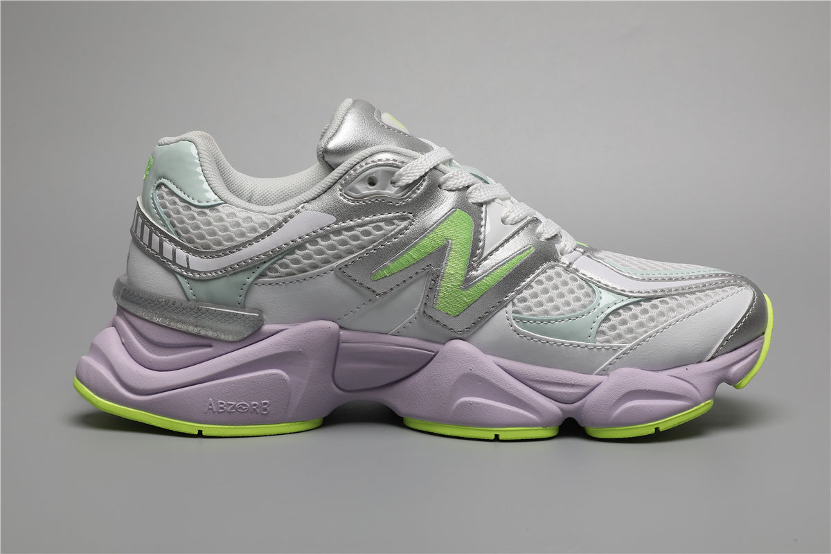 New Balance 9060 Weiße Grüne Sneakers für stilvolle Auftritte.