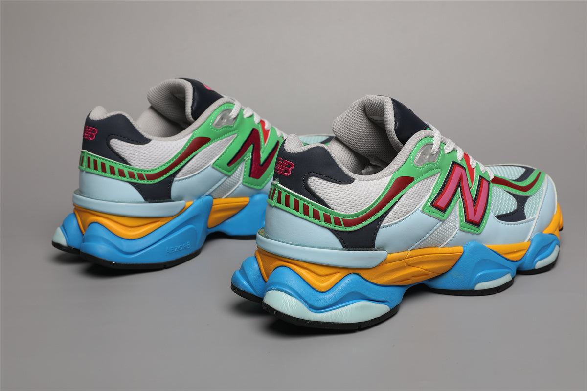 New Balance 9060 Weiße Grüne Sneakers für sportlichen Komfort. 3