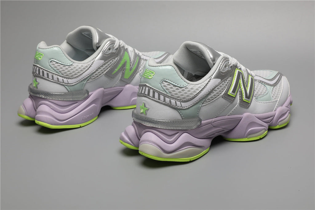 New Balance 9060 Weiße Grüne Sneakers für stilvolle Auftritte. 4