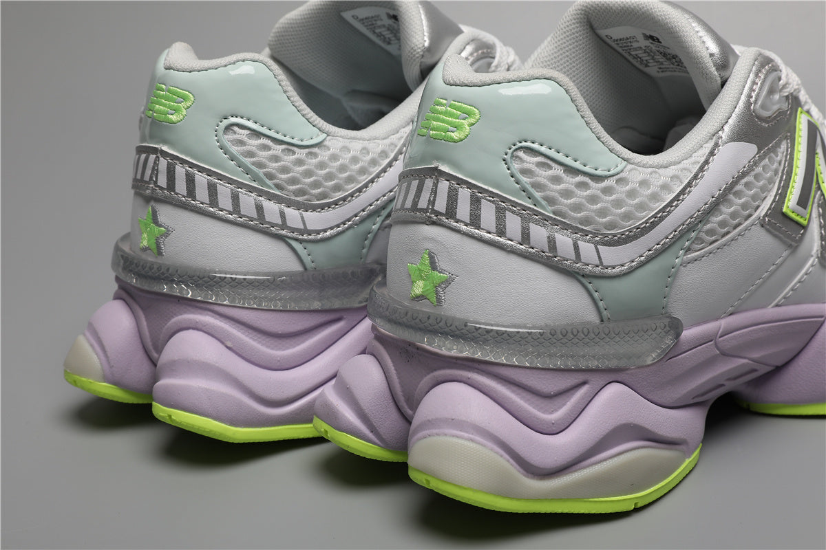 New Balance 9060 Weiße Grüne Sneakers für stilvolle Auftritte. 6